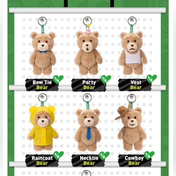 Pop Mart Ted 2 Plush Keychain Pendant Party Bear - Picture 7 of 7